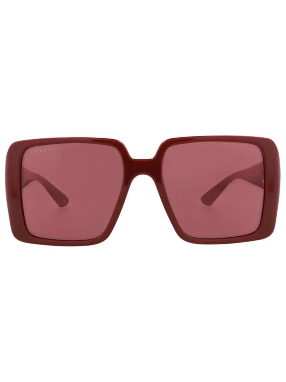 New Gucci Women's Sunglasses Square Rectangle Injection Frame Burgundy Burgundy